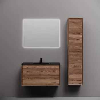 Мебель для ванной Sancos Marmi 2.0 90 подвесная, 2 ящика, дуб чарльстон (раковина СN7002MB)