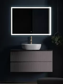 Мебель для ванной Sancos Snob R 100 подвесная, столешница black sky, Doha Soft (с отверстием под смеситель)