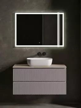 Мебель для ванной Sancos Snob R 100 подвесная, столешница kreman, Doha Soft (без отверстия под смеситель)