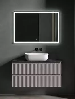 Мебель для ванной Sancos Snob R 100 подвесная, столешница black sky, Doha Soft (без отверстия под смеситель)