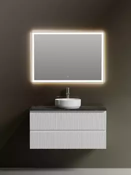 Мебель для ванной Sancos Snob T 100 подвесная, столешница black sky, Bianco (с отверстием под смеситель)