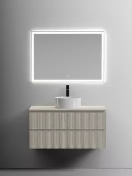 Мебель для ванной Sancos Snob T 100 подвесная, столешница kreman, Beige Soft (с отверстием под смеситель)