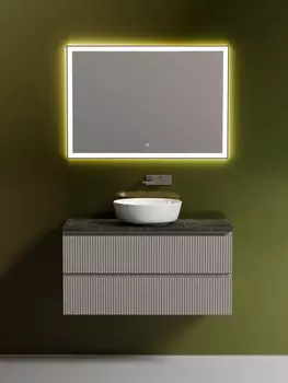 Мебель для ванной Sancos Snob T 100 подвесная, столешница black sky, Doha Soft (без отверстия под смеситель)