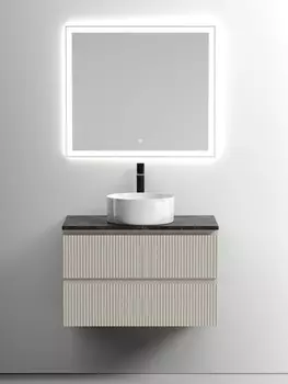 Мебель для ванной Sancos Snob T 80 подвесная, столешница black sky, Beige Soft (с отверстием под смеситель)