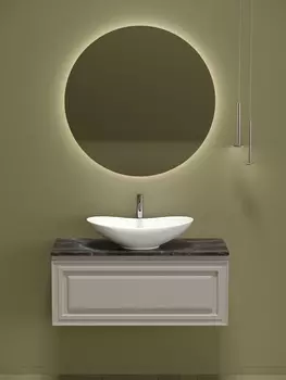 Мебель для ванной Sancos Very 100 подвесная, столешница black sky, Doha Soft (с отверстием под смеситель)