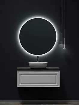 Мебель для ванной Sancos Very 100 подвесная, столешница black sky, Bianco (с отверстием под смеситель)