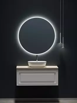 Мебель для ванной Sancos Very 100 подвесная, столешница kreman, Bianco (с отверстием под смеситель)