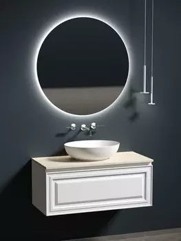 Мебель для ванной Sancos Very 100 подвесная, столешница kreman, Bianco (без отверстия под смеситель)