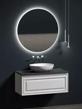 Мебель для ванной Sancos Very 100 подвесная, столешница black sky, Bianco (без отверстия под смеситель)