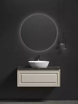 Мебель для ванной Sancos Very 100 подвесная, столешница black sky, Beige Soft (с отверстием под смеситель)