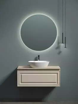 Мебель для ванной Sancos Very 100 подвесная, столешница kreman, Beige Soft (с отверстием под смеситель)
