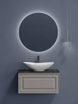 Мебель для ванной Sancos Very 80 подвесная, столешница black sky, Doha Soft (с отверстием под смеситель)