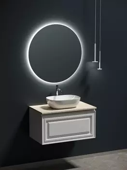 Мебель для ванной Sancos Very 80 подвесная, столешница kreman, Bianco (с отверстием под смеситель)