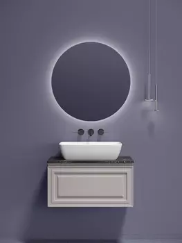 Мебель для ванной Sancos Very 80 подвесная, столешница black sky, Doha Soft (без отверстия под смеситель)