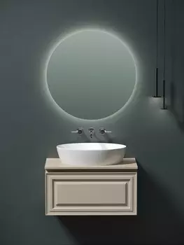 Мебель для ванной Sancos Very 80 подвесная, столешница kreman, Beige Soft (без отверстия под смеситель)