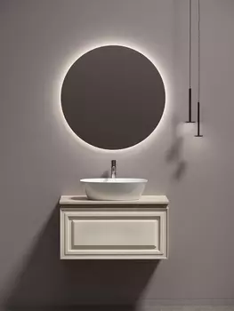 Мебель для ванной Sancos Very 80 подвесная, столешница kreman, Beige Soft (с отверстием под смеситель)