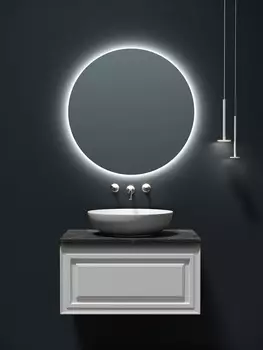 Мебель для ванной Sancos Very 80 подвесная, столешница black sky, Bianco (без отверстия под смеситель)