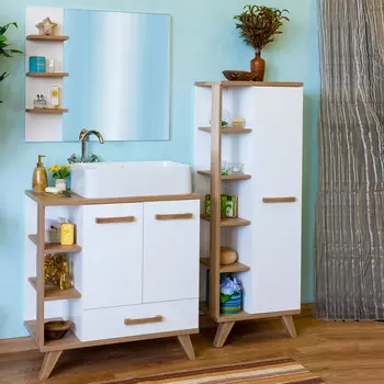 Мебель для ванной Sanflor Ингрид 80 вяз швейцарский, белый