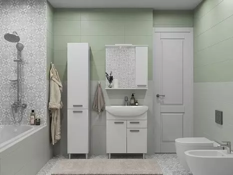 Мебель для ванной SanStar Аура 70 напольная, белая (раковина Балтика 70)