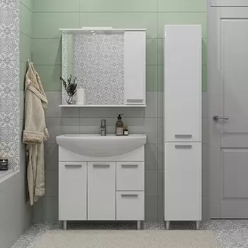 Мебель для ванной SanStar Аура 80 напольная, белая (299.1-1.4.1.)