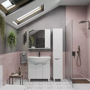 Мебель для ванной SanStar Каскад 80 напольная, белая (268.1-1.4.1.)