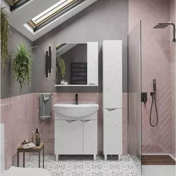 Мебель для ванной SanStar Каскад 80 напольная, белая (раковина Балтика 80)