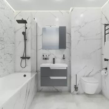 Мебель для ванной СанТа Антарес 70 подвесная, 2 ящика, графит матовый