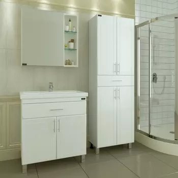 Мебель для ванной СанТа Дублин 80 с 1 ящиком с зеркальным шкафом Дублин