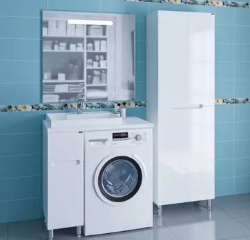 Мебель для ванной СанТа Лондон 29 L напольная белая над стиральной машиной