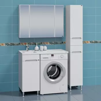 Мебель для ванной СанТа Лондон 39 L напольная белая над стиральной машиной