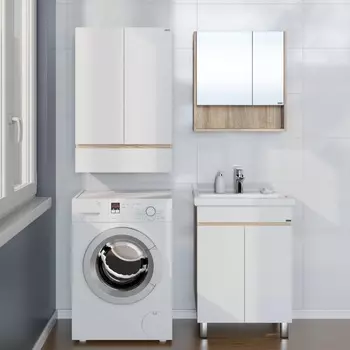 Мебель для ванной СанТа Марс 60 напольная, янтарное дерево/белый