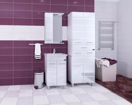 Мебель для ванной СанТа Омега 50 напольная с пеналом Омега 60