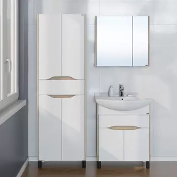 Мебель для ванной СанТа Сатурн 70 напольная, с 1 ящиком, дуб австрийский/белый