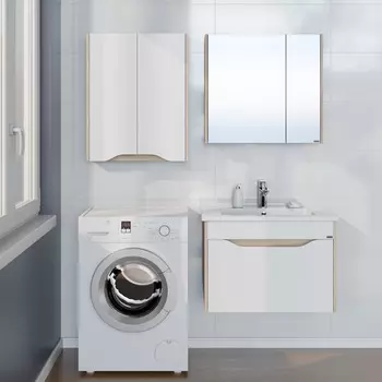 Мебель для ванной СанТа Сатурн 75 подвесная, 1 ящик, дуб австрийский/белый