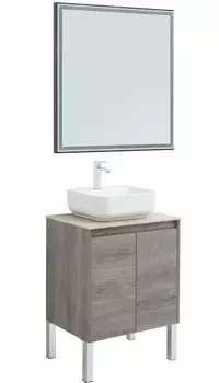 Мебель для ванной со столешницей Aquanet Nova Lite 60 дуб рошелье, 2 дверцы