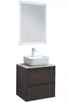 Мебель для ванной со столешницей Aquanet Nova Lite 60 дуб черный, 2 ящика