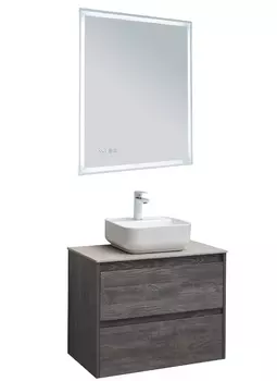 Мебель для ванной со столешницей Aquanet Nova Lite 75 дуб серый, 2 ящика