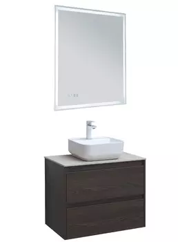 Мебель для ванной со столешницей Aquanet Nova Lite 75 дуб черный, 2 ящика