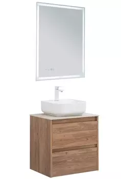 Мебель для ванной со столешницей Aquanet Nova Lite 60 дуб шоколадный, 2 ящика