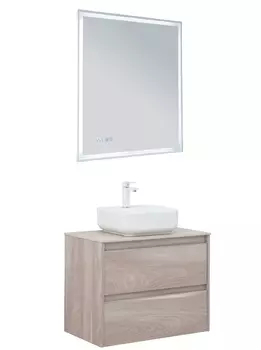 Мебель для ванной со столешницей Aquanet Nova Lite 75 орех светлый, 2 ящика