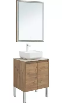 Мебель для ванной со столешницей Aquanet Nova Lite 60 дуб рустикальный, 2 дверцы