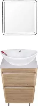 Мебель для ванной Style Line Атлантика 60 Люкс Plus, ясень перламутр, столешница белый мрамор