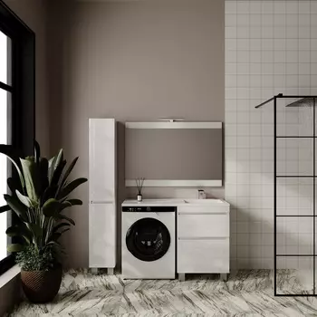 Мебель для ванной Style Line Даллас Леон 120 R Люкс Plus напольная, 2 ящика, белая