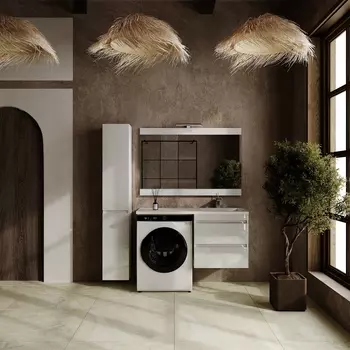 Мебель для ванной Style Line Даллас Леон 120 R Люкс Plus подвесная, 2 ящика, белая