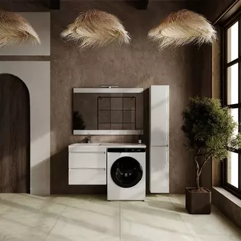 Мебель для ванной Style Line Даллас Леон 120 L Люкс Plus подвесная, 2 ящика, белая