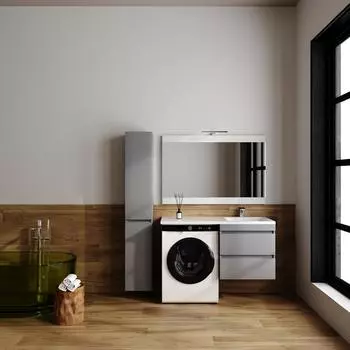 Мебель для ванной Style Line Даллас Леон 120 R Люкс Plus подвесная, 2 ящика, серый