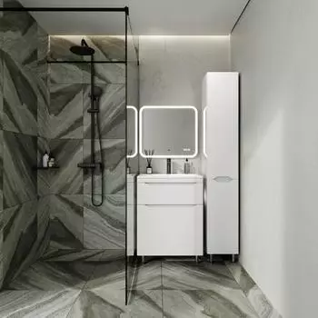 Мебель для ванной Style Line Марелла 60 Люкс Plus напольная, 2 ящика, белый матовый