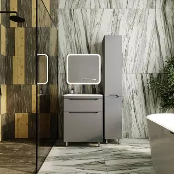 Мебель для ванной Style Line Марелла 60 Люкс Plus напольная, 2 ящика, серый матовый