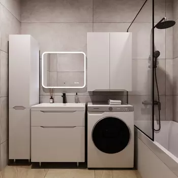 Мебель для ванной Style Line Марелла 70 Люкс Plus напольная, 2 ящика, белый матовый