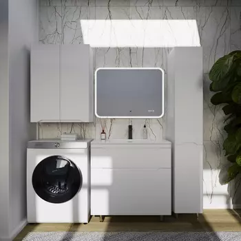 Мебель для ванной Style Line Марелла 80 Люкс Plus напольная, 2 ящика, белый матовый